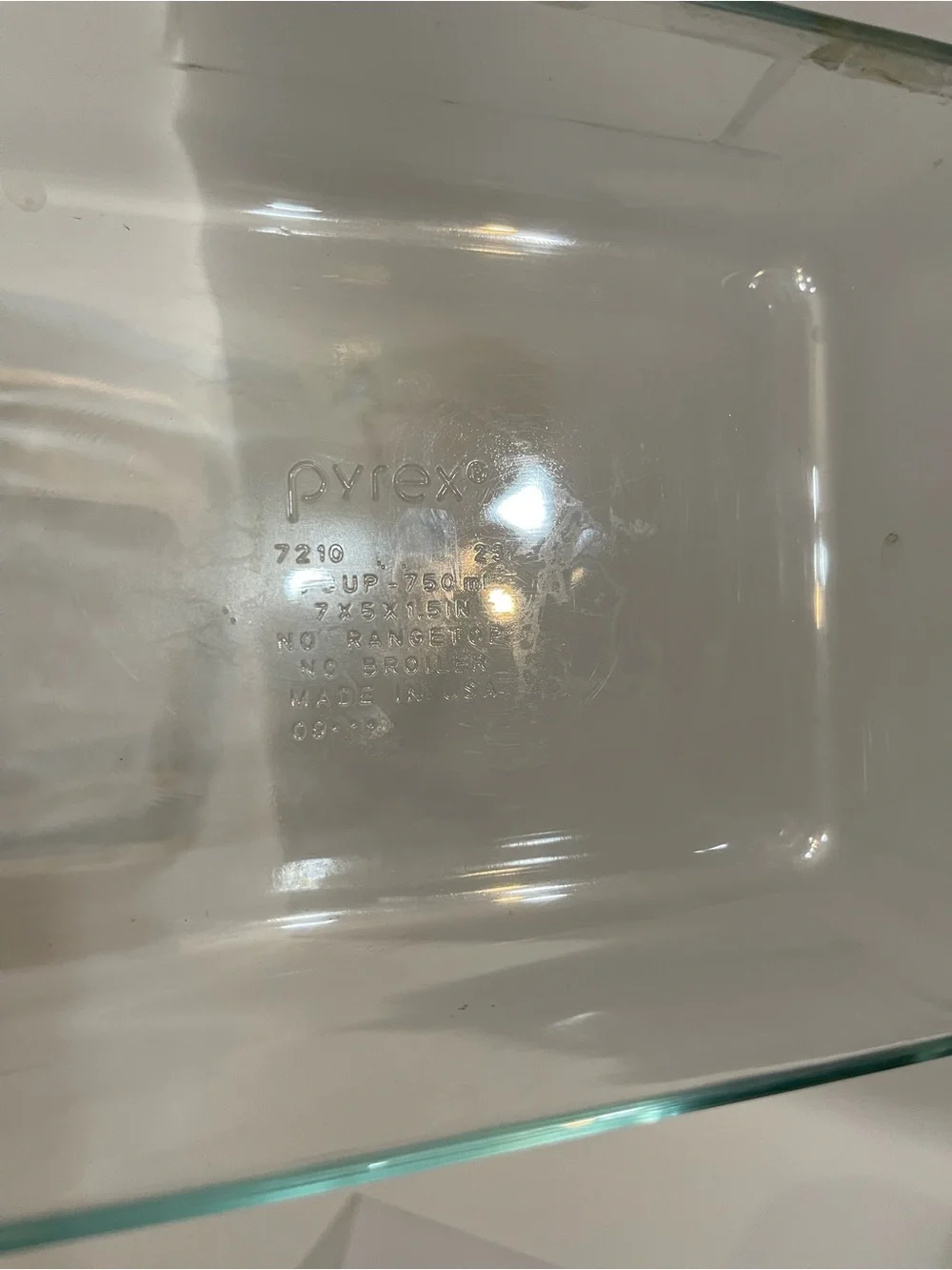 2 Pyrex Clear Glass Rectangular Baking Dish Set with Aqua Rim
